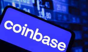Crypto Exchange Coinbase Logo on Smartphone