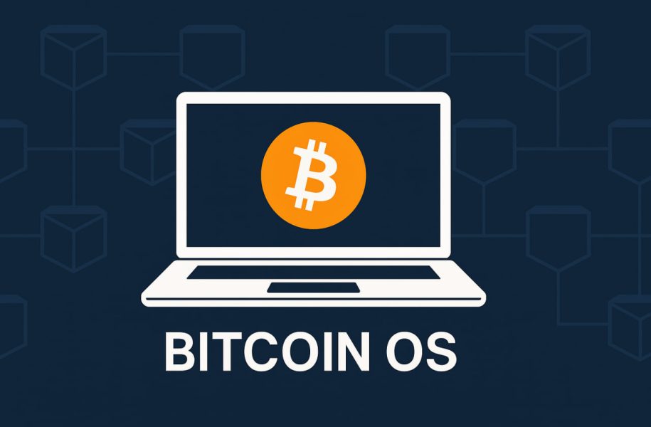 Bitcoin Operational System (Bitcoin OS) - BTC Logo on a Computer