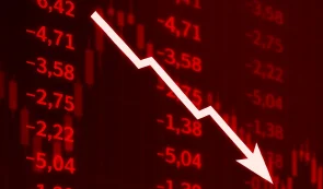 Market Crash - Negative numbers and an arrow down