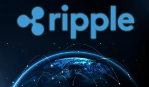 ripple logo, blue globe