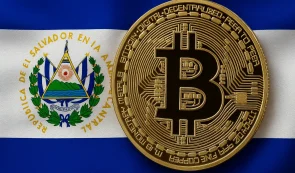 El Salvador Flag and Bitcoin token