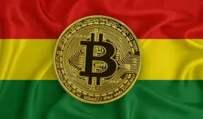 Bolivian flag and Bitcoin token