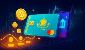 Crypto card which flips cryptocurrency in fiat