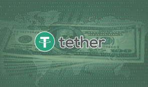 Tether (USDT) on a Dollar bill background