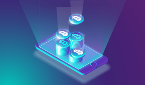 Bitcoin (BTC) Tokens Comin Out of a Phone