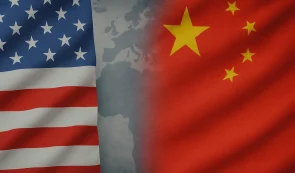 USA vs. China Flags