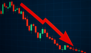 Market Chart Red Arrow Pointing Downtrend