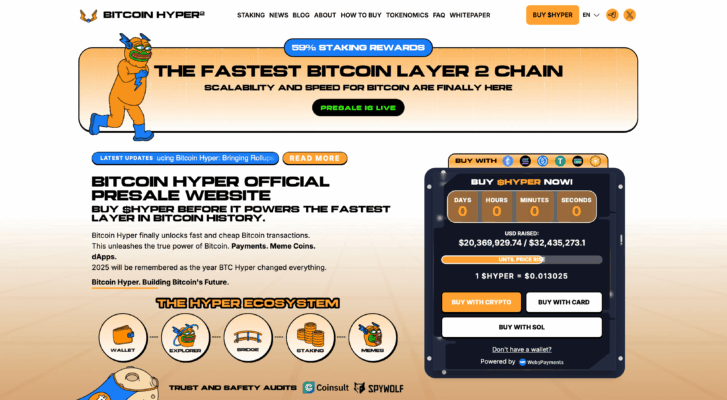 Bitcoin Hyper Presale auf der offiziellen Website