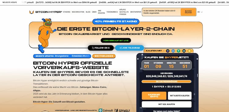 Bitcoin Hyper als mögliche Layer 2 Chance mit niedrigem Einstieg