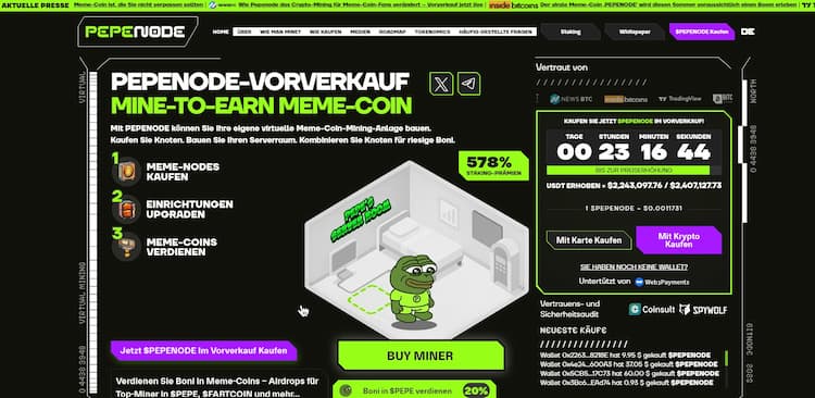 Pepenode als Orientierungspunkt im Altcoin Segment