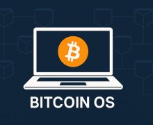 Bitcoin Operational System (Bitcoin OS) - BTC Logo on a Computer