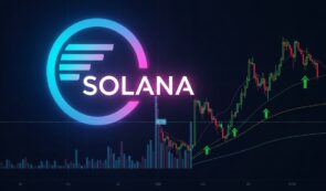 Graphique de Solana montrant volumes et cassures avec logos de Snorter et Bitcoin Hyper