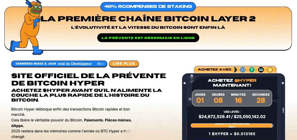 Acheter Bitcoin Hyper en prévente