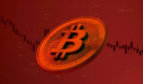 Bitcoin Token - Red Background