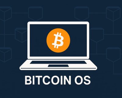 Bitcoin Operational System (Bitcoin OS) - BTC Logo on a Computer