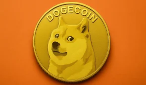 Dogecoin (DOGE) Orange Background