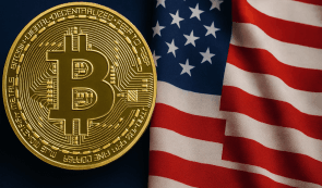 Bitcoin token and usa flag