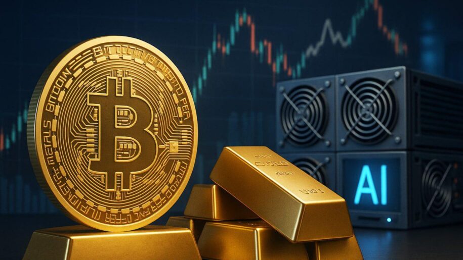 暗号資産市場が分裂：ビットコイン停滞、金は反落、AI関連株が主導