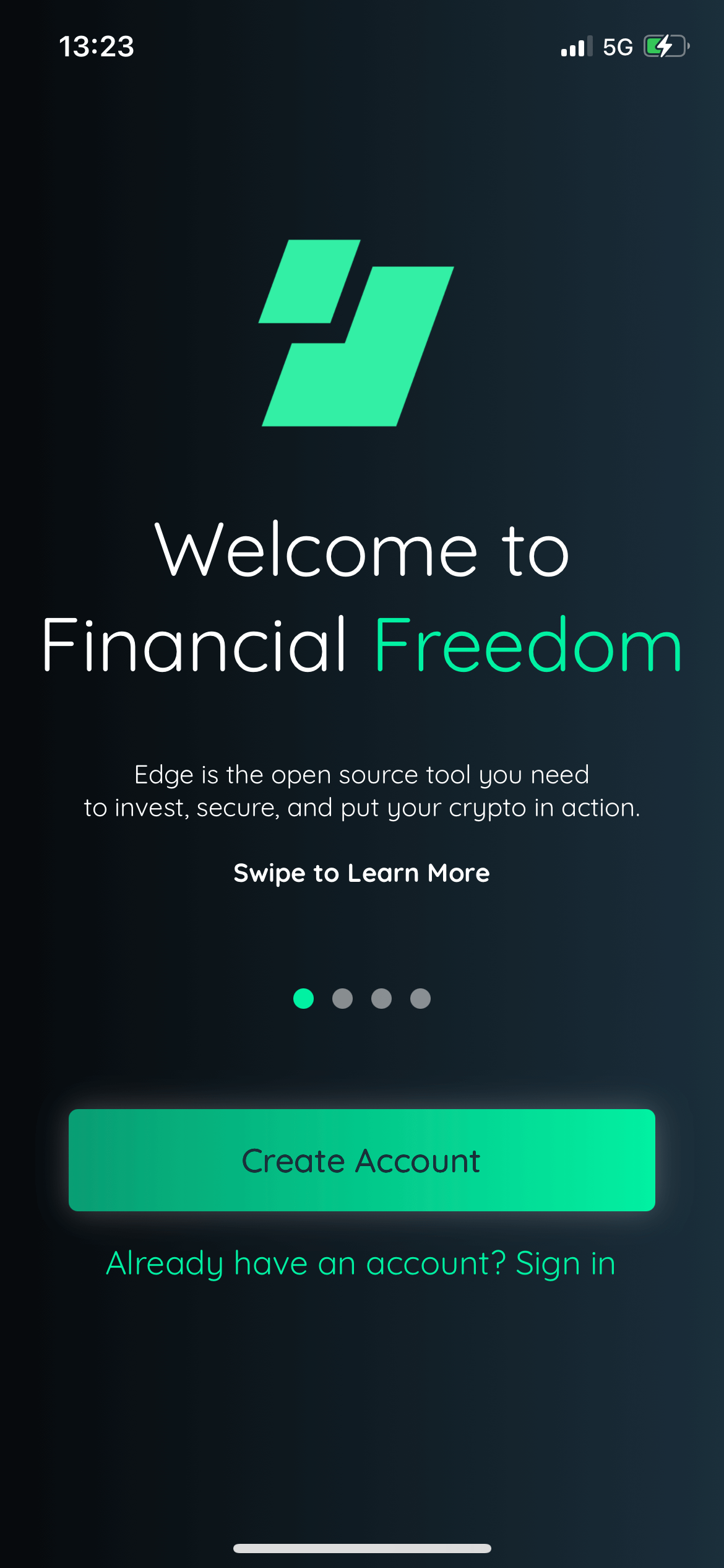 Step 2: Create your Edge Wallet Account