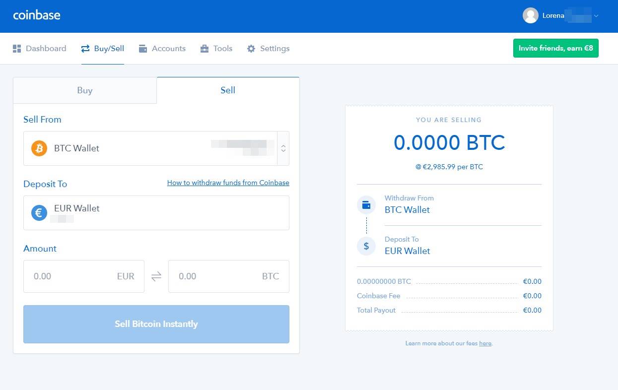 withdraw bitcoin from coinbase