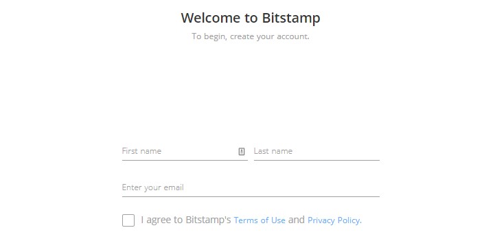 Bitstamp create account