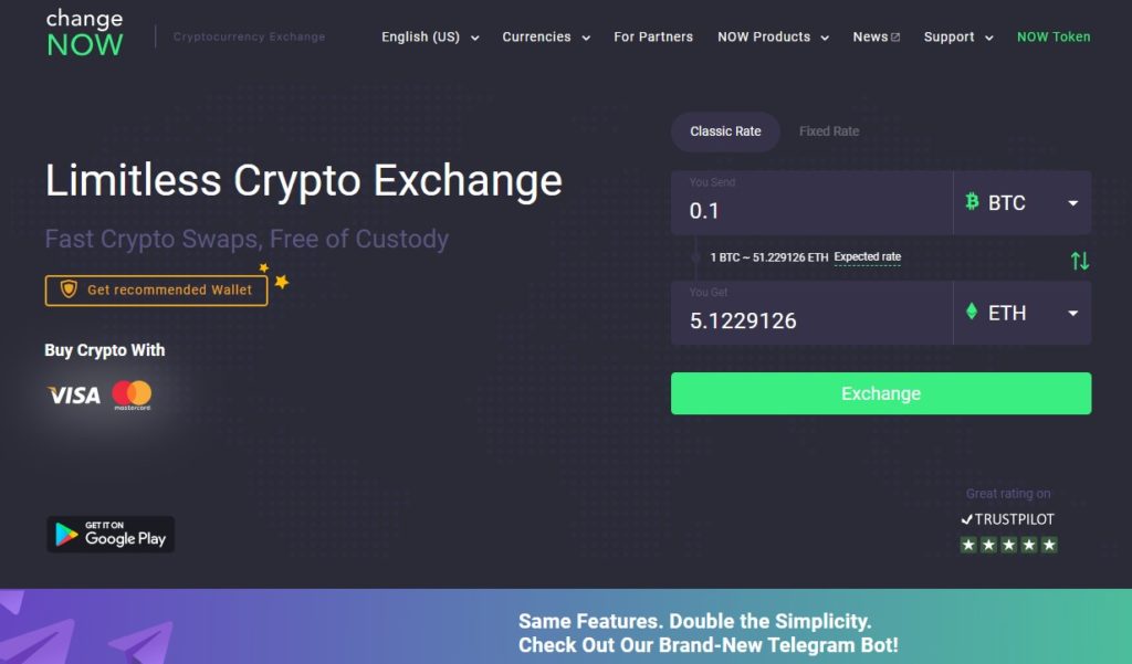 change NOW exchange