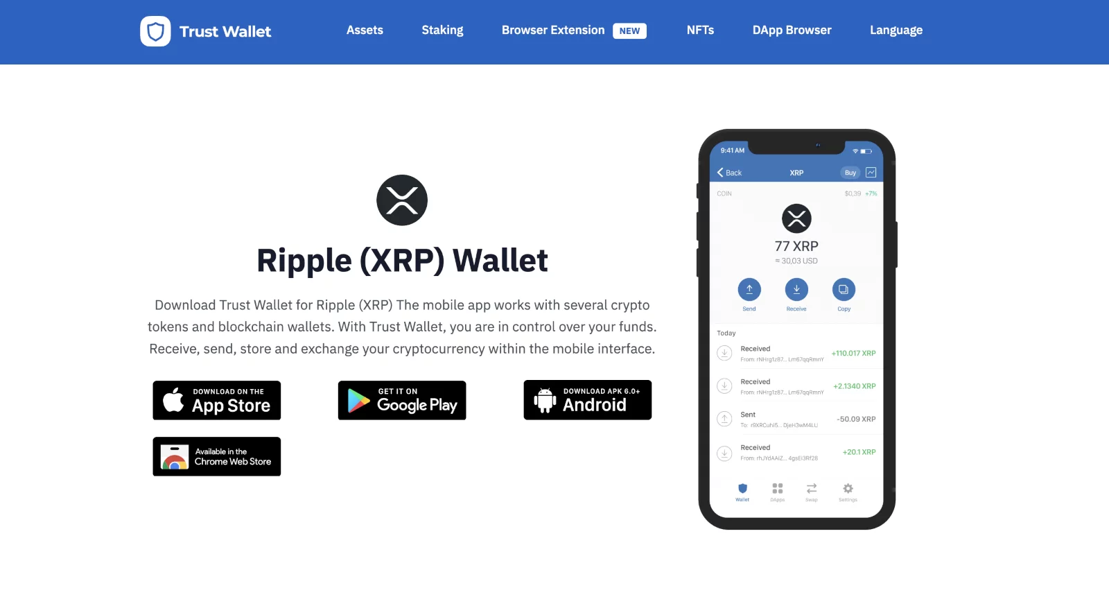 6. Trust Wallet for Your XRPs 