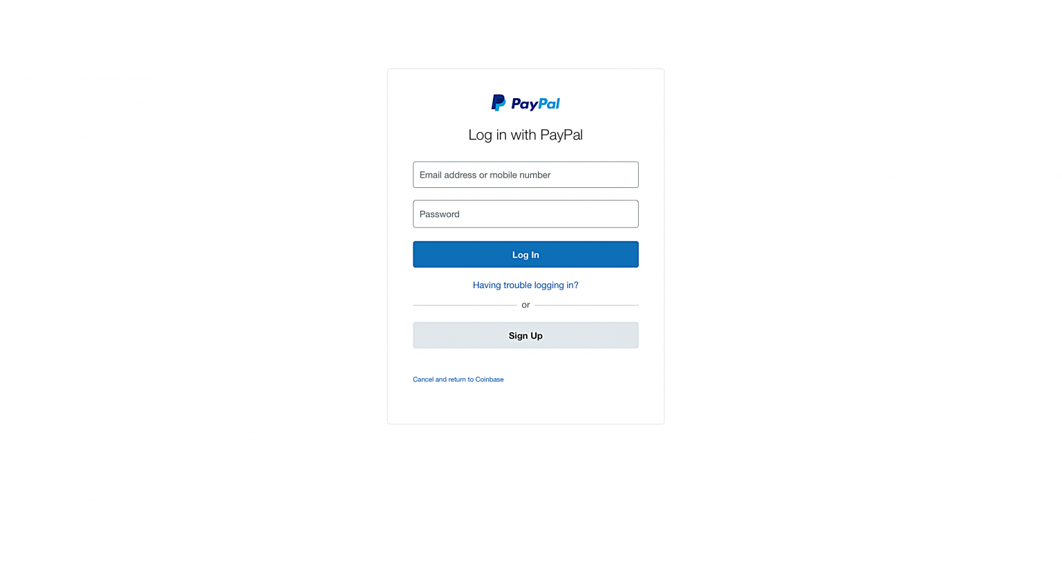 does coinbase take paypal