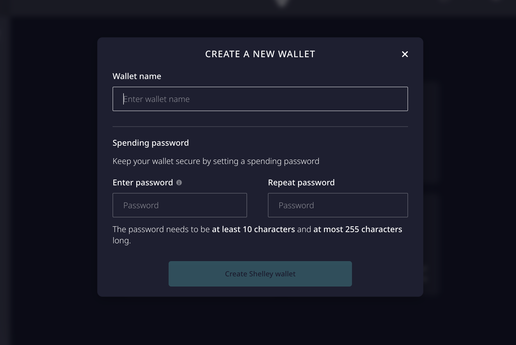 Dedalus Wallet Name and Password