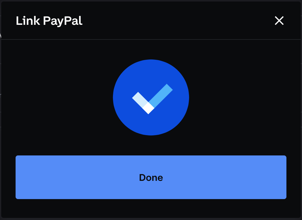 เชื่อมโยง PayPal เสร็จสิ้น