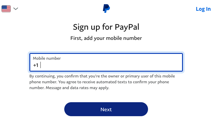 Enter your phone number and the code you receive via SMS