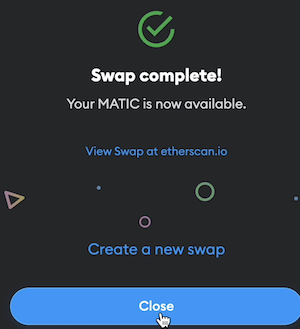 Matic Staking - SWAP FROM ETH TO MATIC