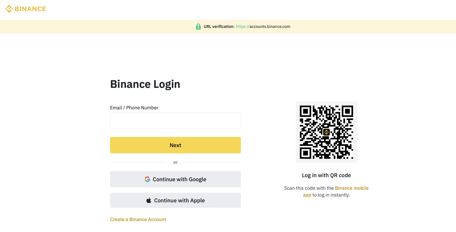 Connect to your Binance account