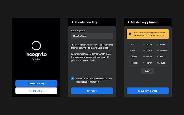 Incognito Wallet Extension