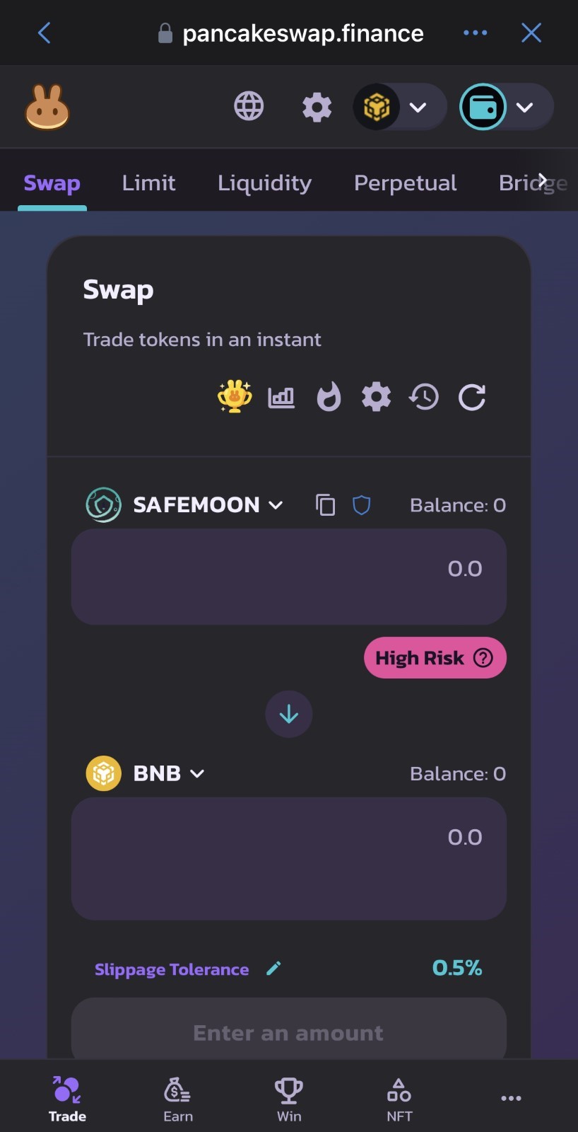 Step 4: Swap SafeMoon Tokens for BNB  
