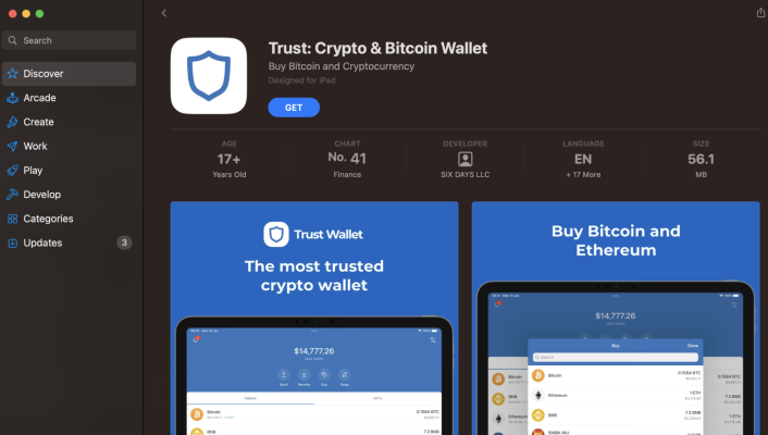 Download the Trust Wallet app and Create a Wallet