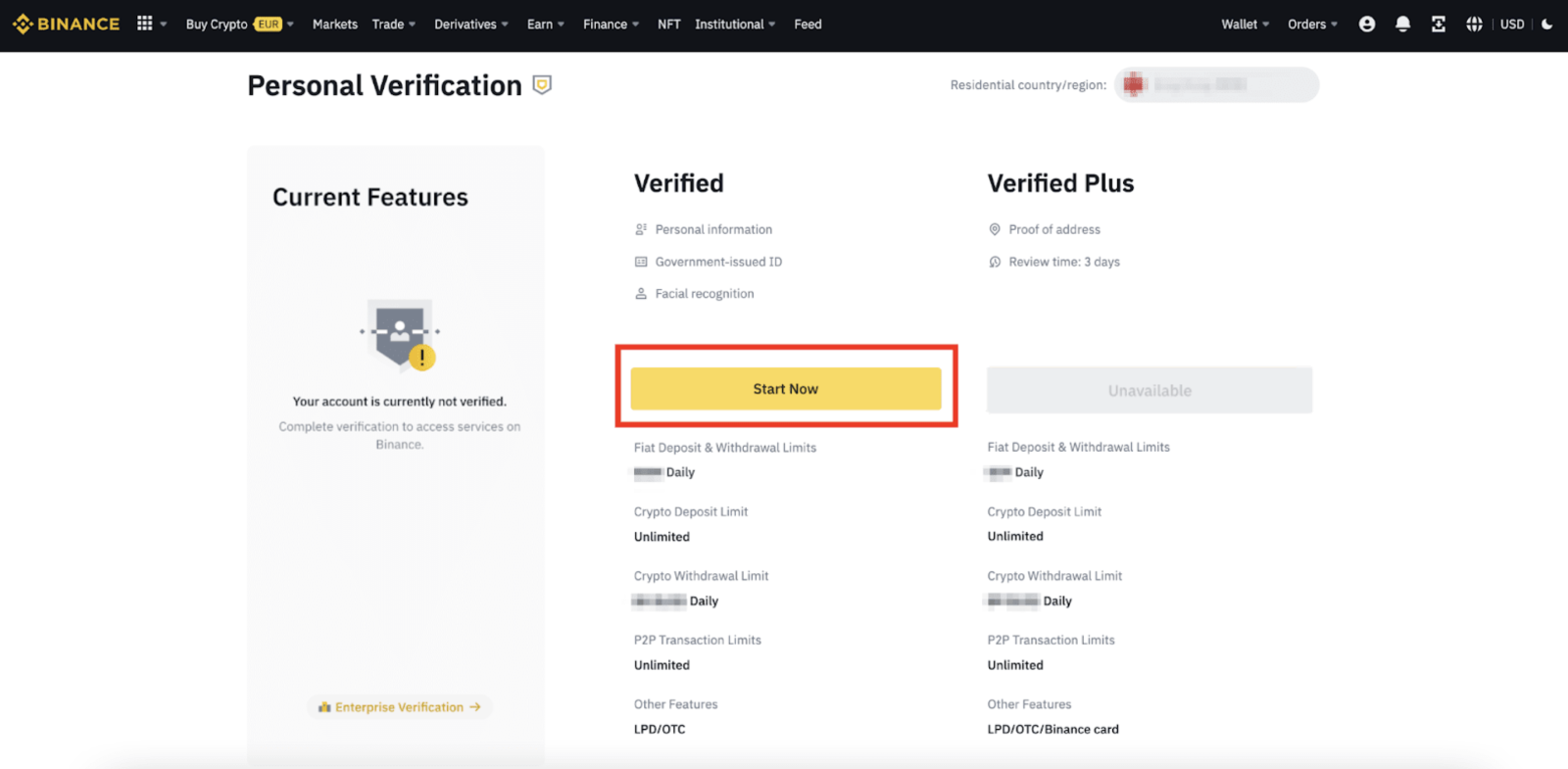 Step 2. Initiate the ID verification procedure. 