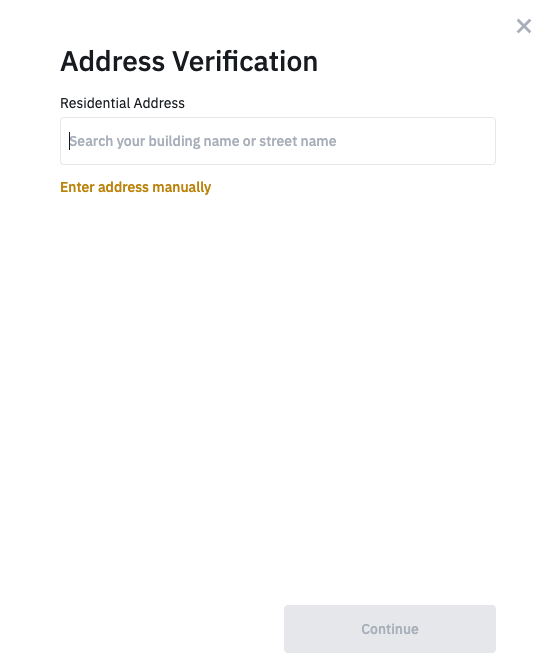 Binance - Address Verification