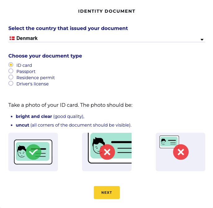 Binance -  Prepare your identity document