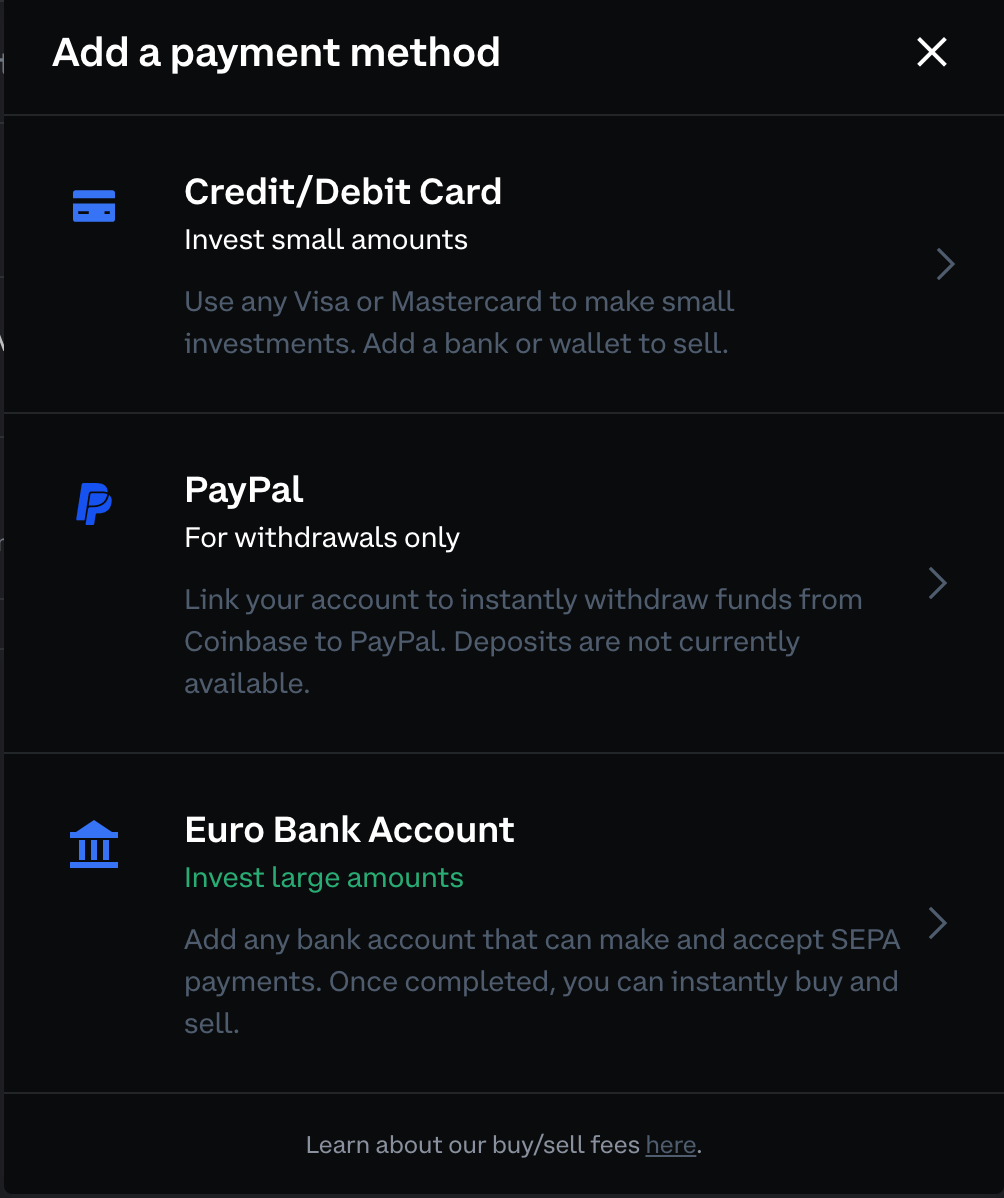 3. Select “Add Payment Method” and click on “PayPal”; 