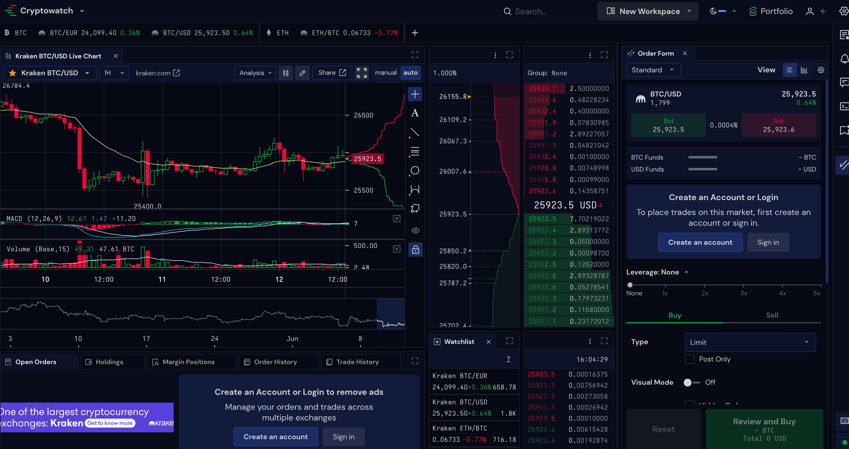 11. A Comprehensive Crypto Charting Tool: CryptoWat.ch