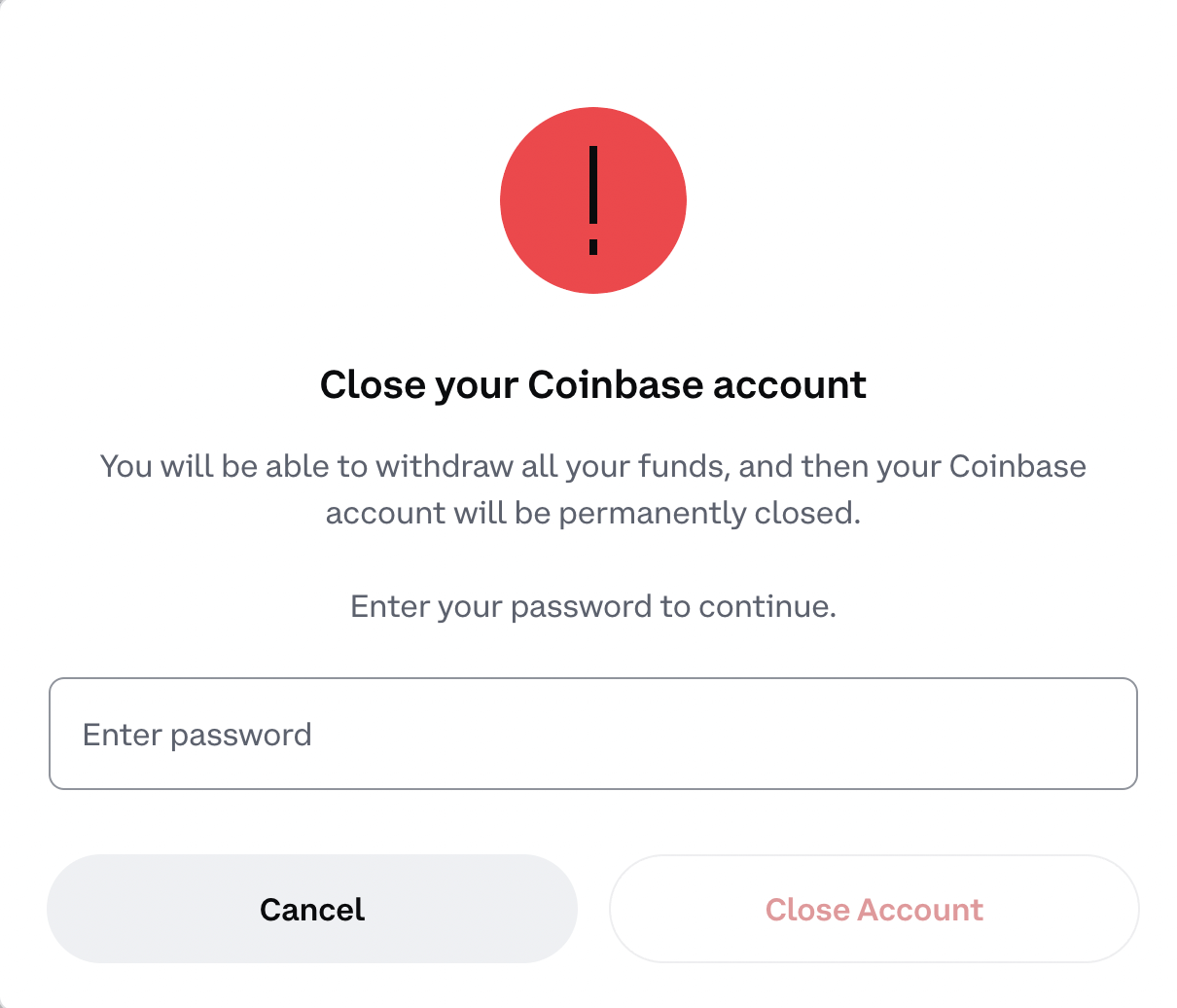Close Your Coinbase Account