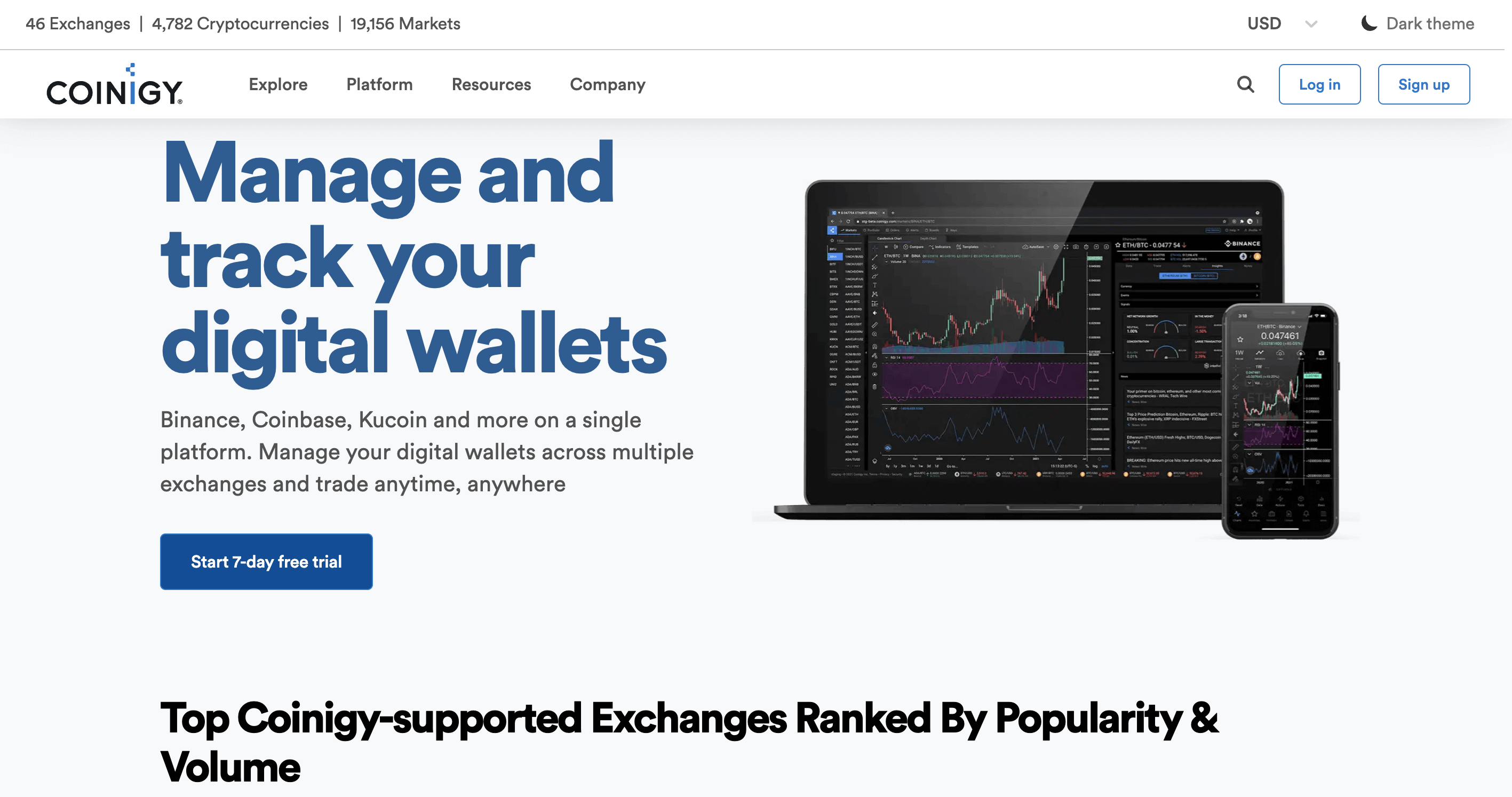 7. The Most Used Trading Platform: Coinigy