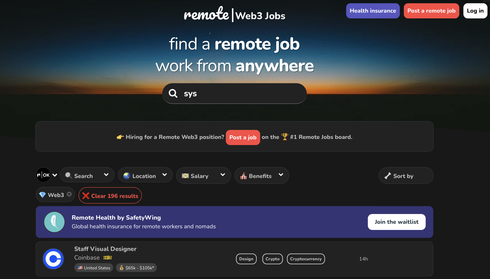 5. RemoteOK  - Web3 Jobs Boards