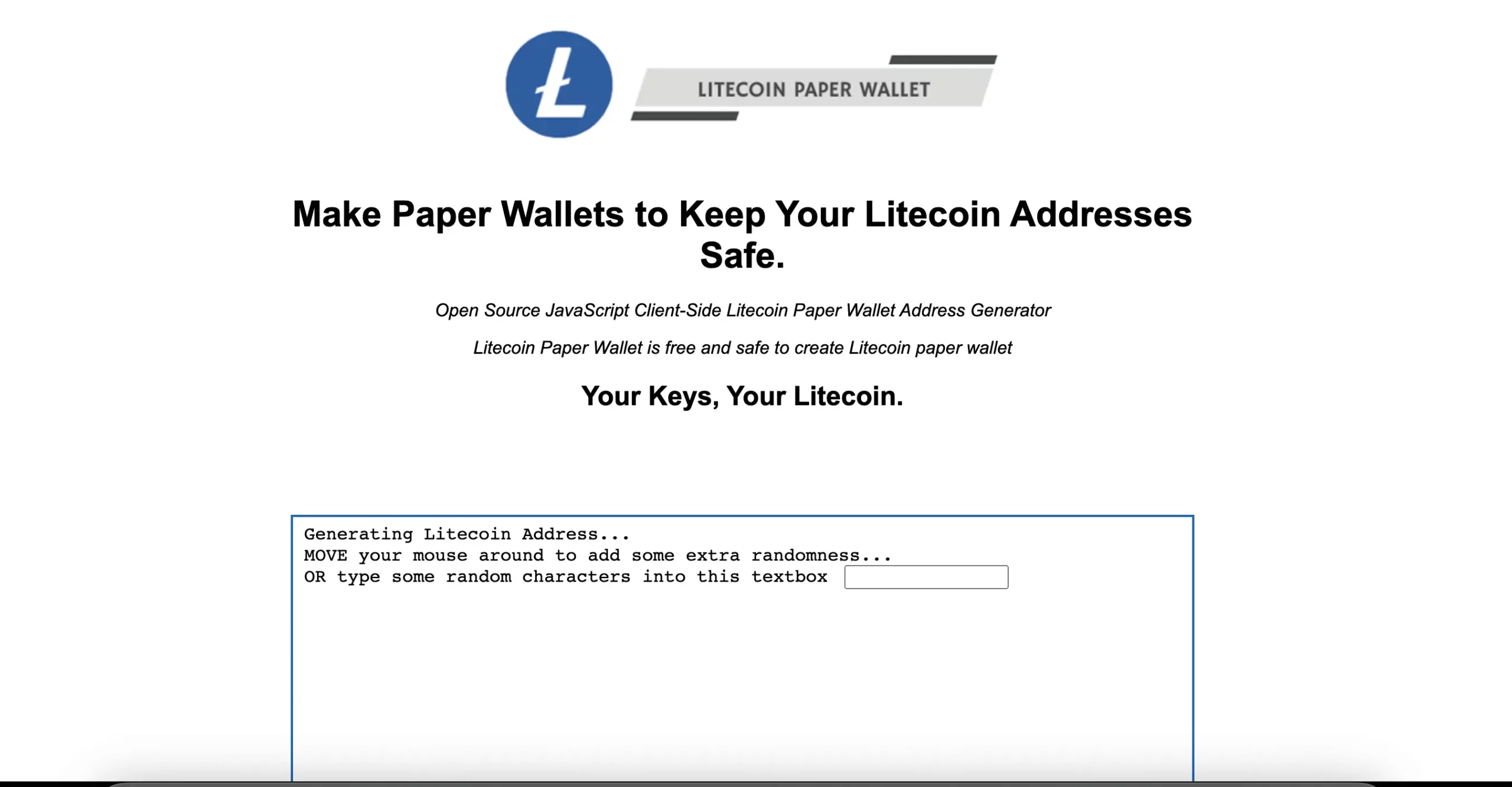Litecoin Paper Wallet