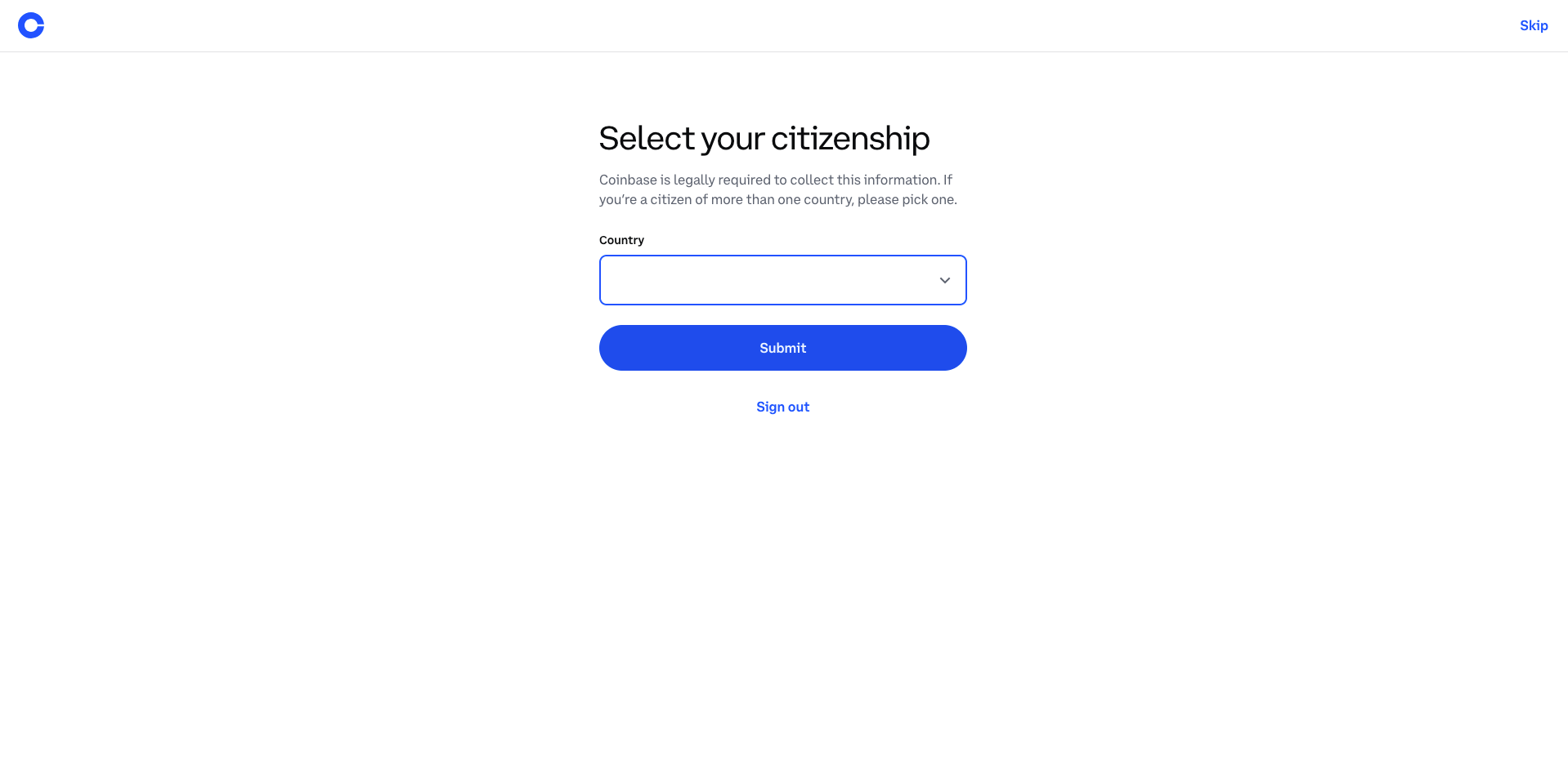 8. Select your citizenship;  