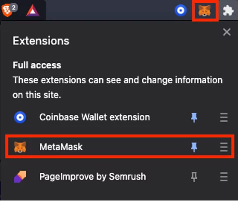 Open your web browser and locate the MetaMask icon. 