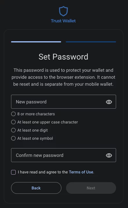 Step 2.2. Importing an Existing Trust Wallet* 