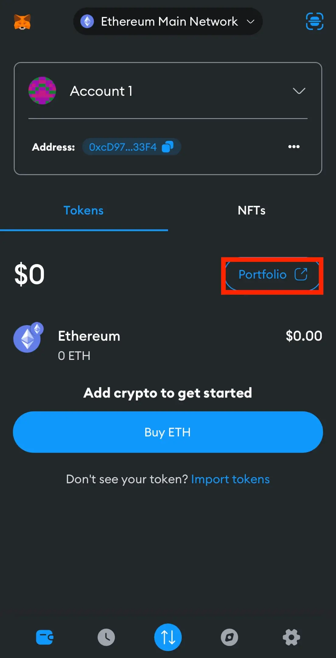 Step 1. Access MetaMask Portfolio from Your MetaMask App