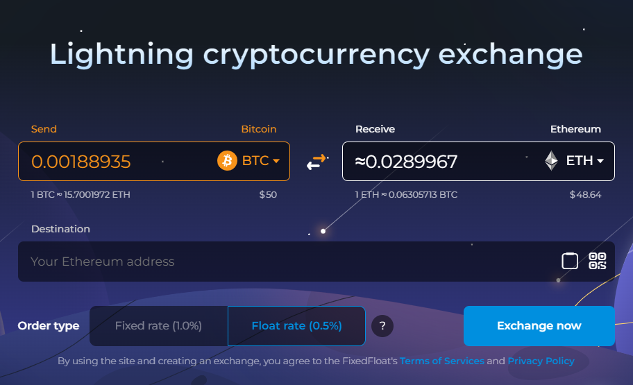 FixedFloat Crypto Exchange Details